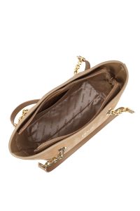 کیف زنانه کرم طرح‌دار دری مد