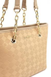 کیف زنانه کرم طرح‌دار دری مد