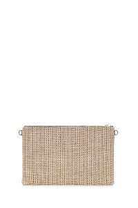 کیف مجلسی زنانه مشکی دستی حصیری با بند زنجیری بلند دری مد