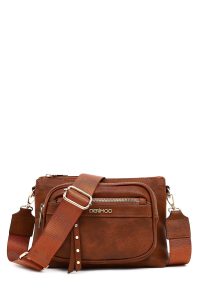 کیف کراس بادی زنانه تیره قهوه‌ای دری مد