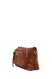 کیف کراس بادی زنانه تیره قهوه‌ای دری مد