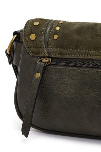 کیف کراس بادی زنانه خاکی بلند میخ‌دار جیر دری مد