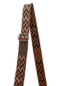 کیف کراس بادی زنانه قهوه‌ای بلند با جزئیات بافت دری مد