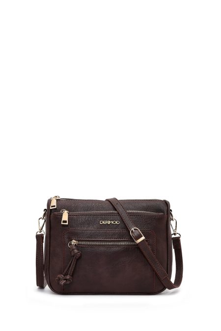 کیف کراس بادی زنانه قهوه‌ای دری مد