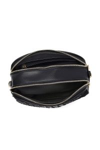 کیف کراس بادی زنانه مشکی بلند با جزئیات بافت دری مد