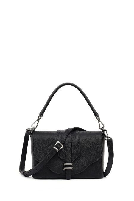 کیف کراس بادی زنانه مشکی بلند چرمی دری مد