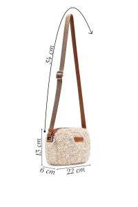 کیف کراس بادی زنانه کرم بلند پشمی دری مد