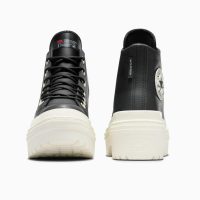 بوت کانورس آل‌استار Chuck Taylor All Star Lugged Heel مشکی زنانه چرم لژدار ضدآب اورجینال