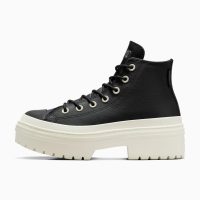 بوت کانورس آل‌استار Chuck Taylor All Star Lugged Heel مشکی زنانه چرم لژدار ضدآب اورجینال