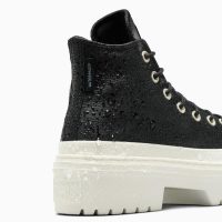 بوت کانورس آل‌استار Chuck Taylor All Star Lugged Heel مشکی زنانه چرم لژدار ضدآب اورجینال