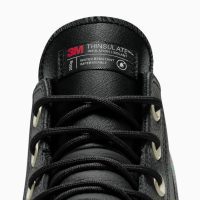 بوت کانورس آل‌استار Chuck Taylor All Star Lugged Heel مشکی زنانه چرم لژدار ضدآب اورجینال