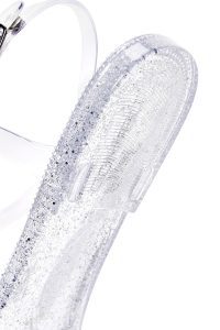 صندل ژله ای زنانه نقره ای انگشتی نگین دار دری مد