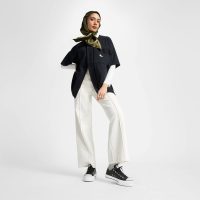 کتونی چرمی لژدار کانورس آل استار Chuck Taylor All Star مشکی مردانه و زنانه اورجینال