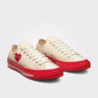 کتونی کانورس آل استار Chuck ۷۰ x Comme Des Garçons Play کرم مردانه و زنانه اورجینال