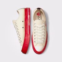 کتونی کانورس آل استار Chuck ۷۰ x Comme Des Garçons Play کرم مردانه و زنانه اورجینال