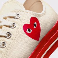 کتونی کانورس آل استار Chuck ۷۰ x Comme Des Garçons Play کرم مردانه و زنانه اورجینال