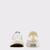 کتونی کانورس آل استار Chuck Taylor All Star Embroidered Flowers کرم مردانه و زنانه اورجینال