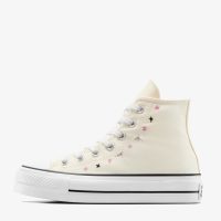 کتونی کانورس آل استار Chuck Taylor All Star Lift لژدار کرم آسمانی زنانه اورجینال