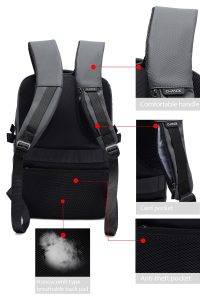 کوله پشتی پارچه‌ای تکنولوژیک طوسی بدون‌جنسیت D-Pack