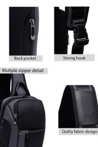 کیف دوشی مردانه خاکستری D-Pack دری مد