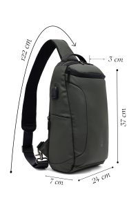 کیف دوشی مردانه سبز ارتشی تکنولوژیک D-Pack دری مد
