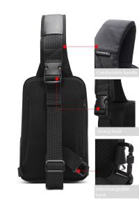 کیف دوشی پارچه‌ای مردانه مشکی D-Pack دری مد