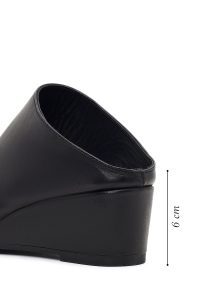 دمپایی چرمی زنانه مشکی لژدار دری مد