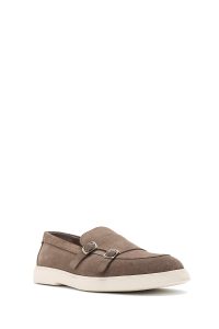 لوفر جیر چرمی مردانه بژ دو سگک‌دار دری مد