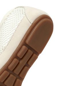 کتونی زنانه سفید چرم مشبک بنددار دری مد
