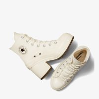 کتونی لژدار کانورس آل استار Chuck ۷۰ De Luxe Heel کرم زنانه اورجینال