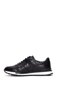کتونی مردانه چرم مشکی بنددار روزمره دری مد