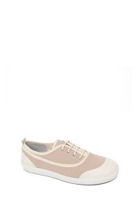 کتونی چرم زنانه بژ بنددار دری مد