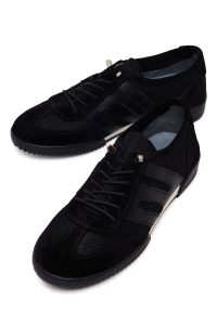 کتونی چرم زنانه مشکی بنددار دری مد