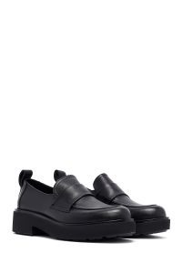کفش لوفر زنانه مشکی چرمی دری مد