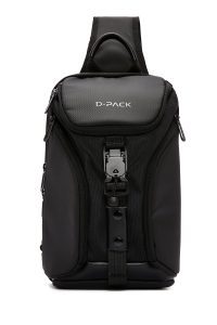 کیف شانه‌ای مردانه مشکی بندبلند D-Pack دری مد