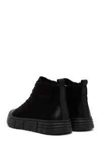 بوت اسپرت نبوک مردانه مشکی زیپ‌دار دری‌مد