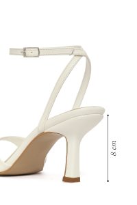 صندل زنانه سفید بند مچی پاشنه نازک دری‌مد دری مد