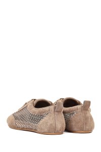 کتونی جیر چرمی زنانه ویزون بنددار نگین‌دار دری مد