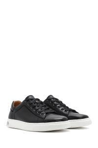 کتونی مردانه چرم مشکی بنددار دری مد
