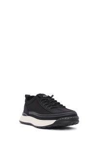 کتونی پارچه‌ای مردانه مشکی زیره ضخیم بندی دری‌مد