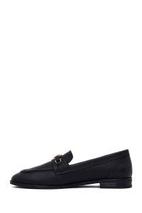 کفش لوفر چرمی زنانه مشکی سگک‌دار ماسکولین دری مد