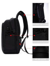 کوله پشتی پارچه‌ای تکنولوژیک مشکی بدون‌جنسیت D-Pack