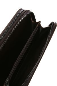 کیف مردانه چرم قهوه ای با محفظه تلفن