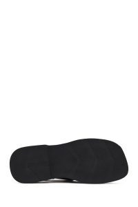 صندل زنانه چرم مشکی بندی دری مد