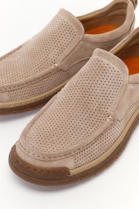 لوفر جیر چرمی مردانه بژ کژوال Derimod Fly