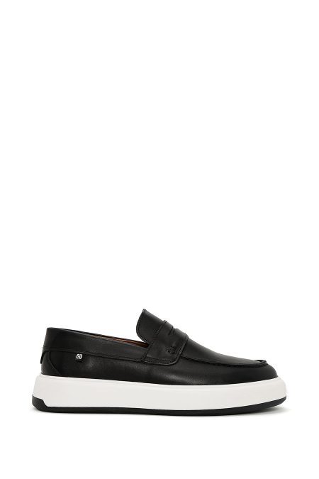 لوفر چرمی مردانه مشکی کفی ضخیم دری مد