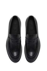 لوفر کژوال چرمی مردانه مشکی دری مد