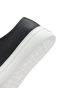 کتونی چرمی مردانه مشکی زیره ضخیم بندی دری‌مد