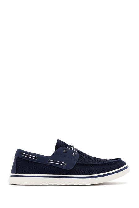 کفش مردانه پارچه‌ای سرمه‌ای بندی کژوال Derimod Zero