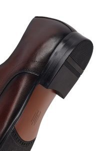 کفش کلاسیک چرمی مردانه قهوه‌ای بندی Derimod Black